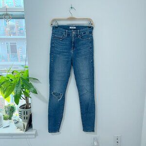 Good American Good Legs Blue Skinny Distressed Jeans Size 2